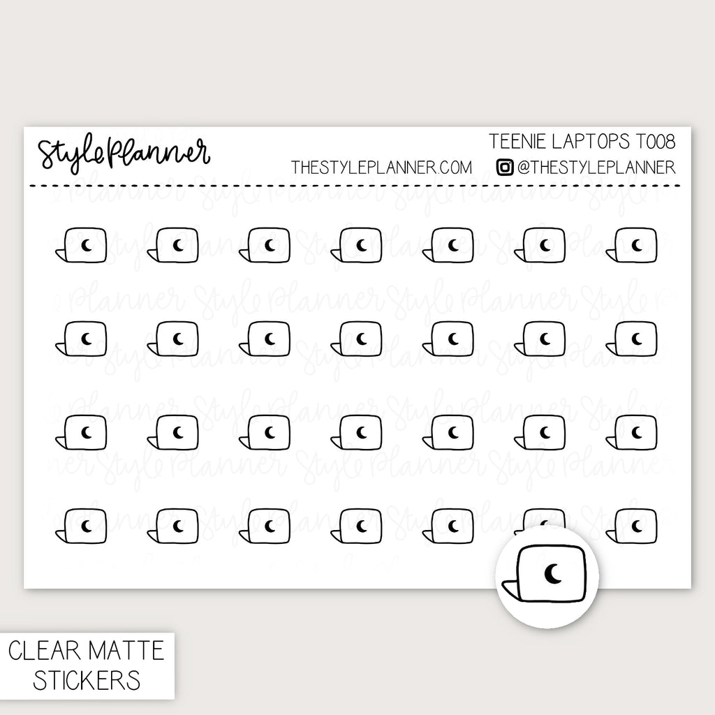 Teenie Laptops | Minimal Clear Matte Stickers