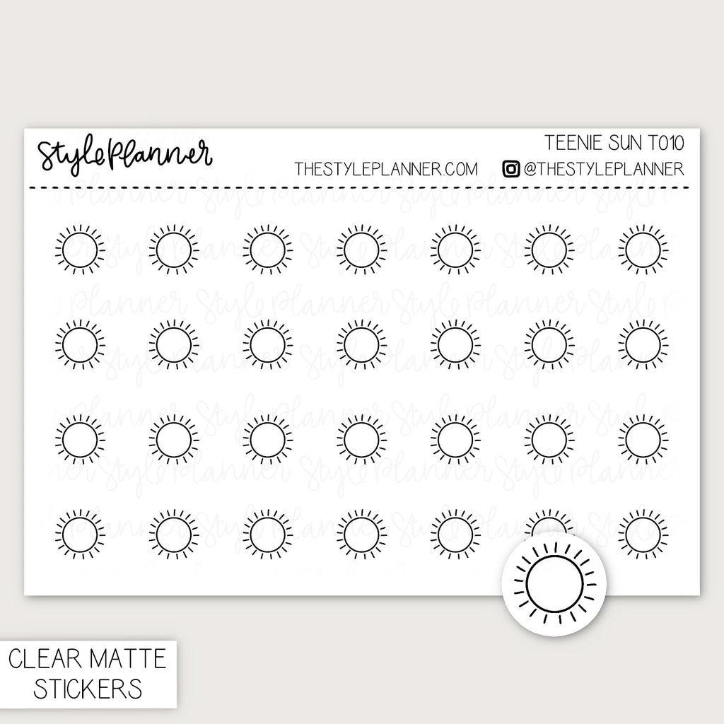 Teenie Suns | Minimal Clear Matte Stickers