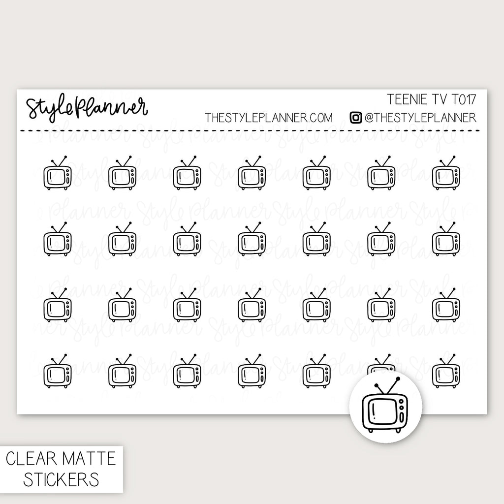 Teenie TVs | Minimal Clear Matte Stickers