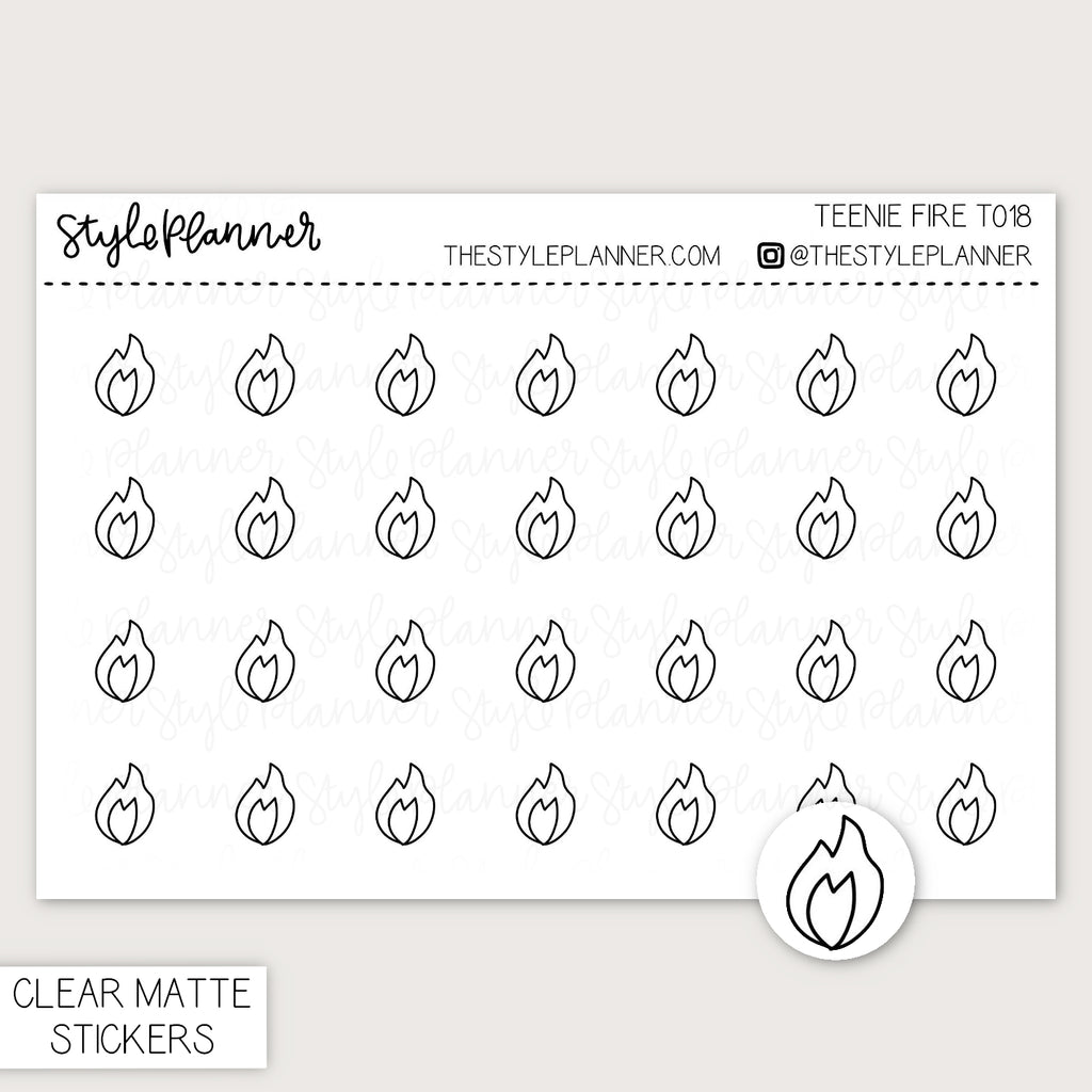 Teenie Fire | Minimal Clear Matte Stickers