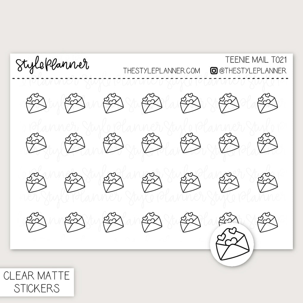 Teenie Mail | Minimal Clear Matte Stickers