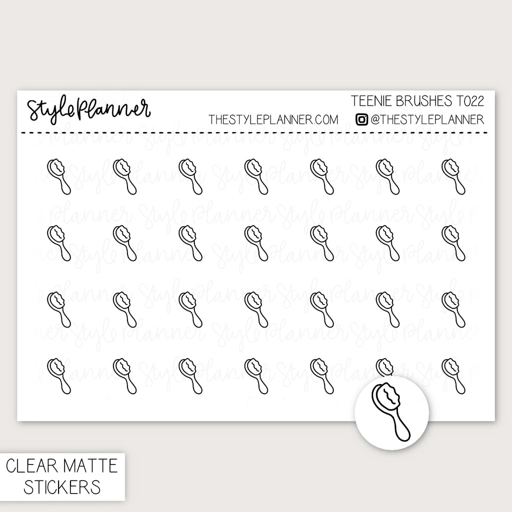 Teenie Brushes | Minimal Clear Matte Stickers