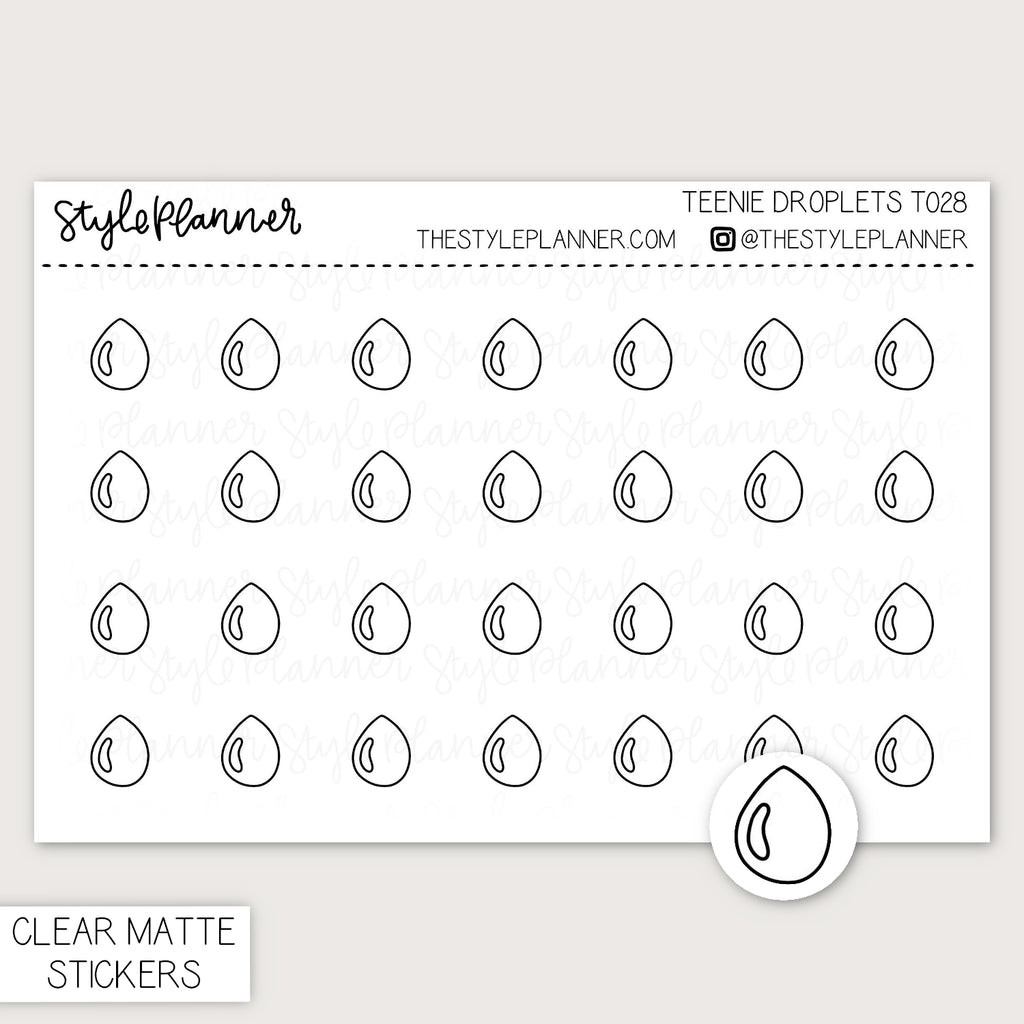 Teenie Droplets | Minimal Clear Matte Stickers