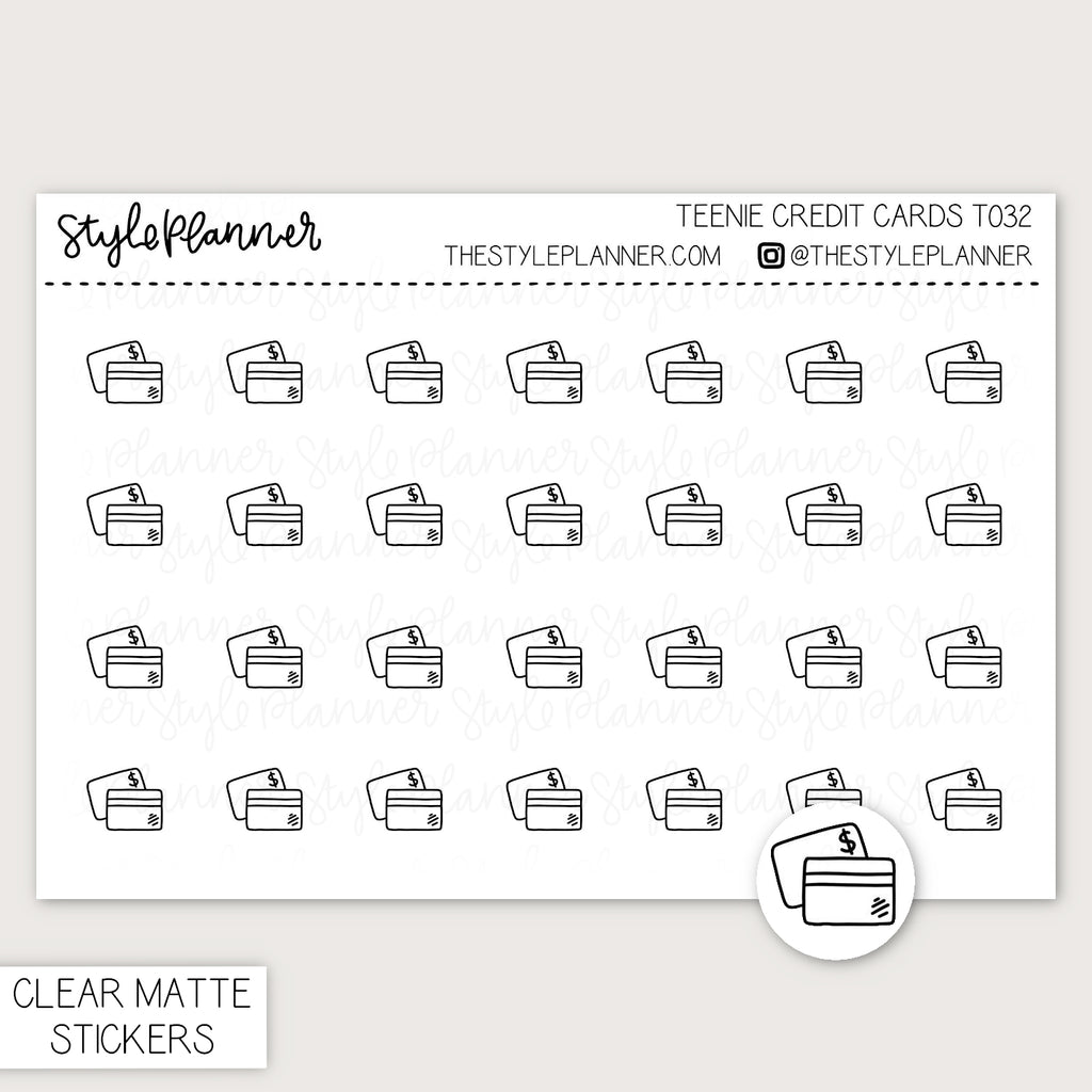 Teenie Credit Cards | Minimal Clear Matte Stickers