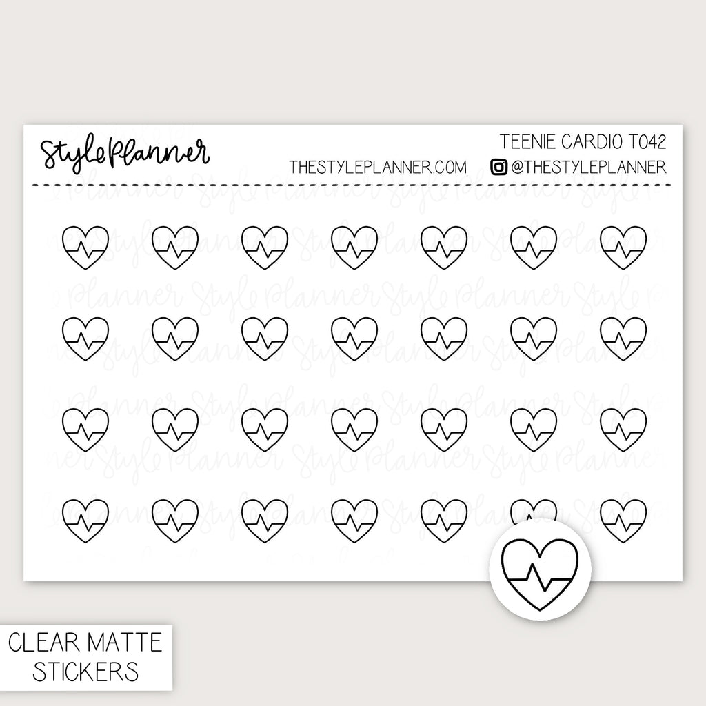Teenie Cardio | Minimal Clear Matte Stickers