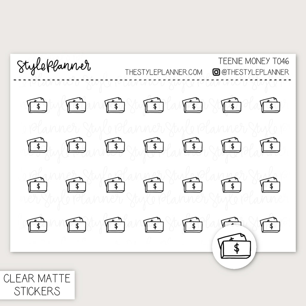 Teenie Money | Minimal Clear Matte Stickers
