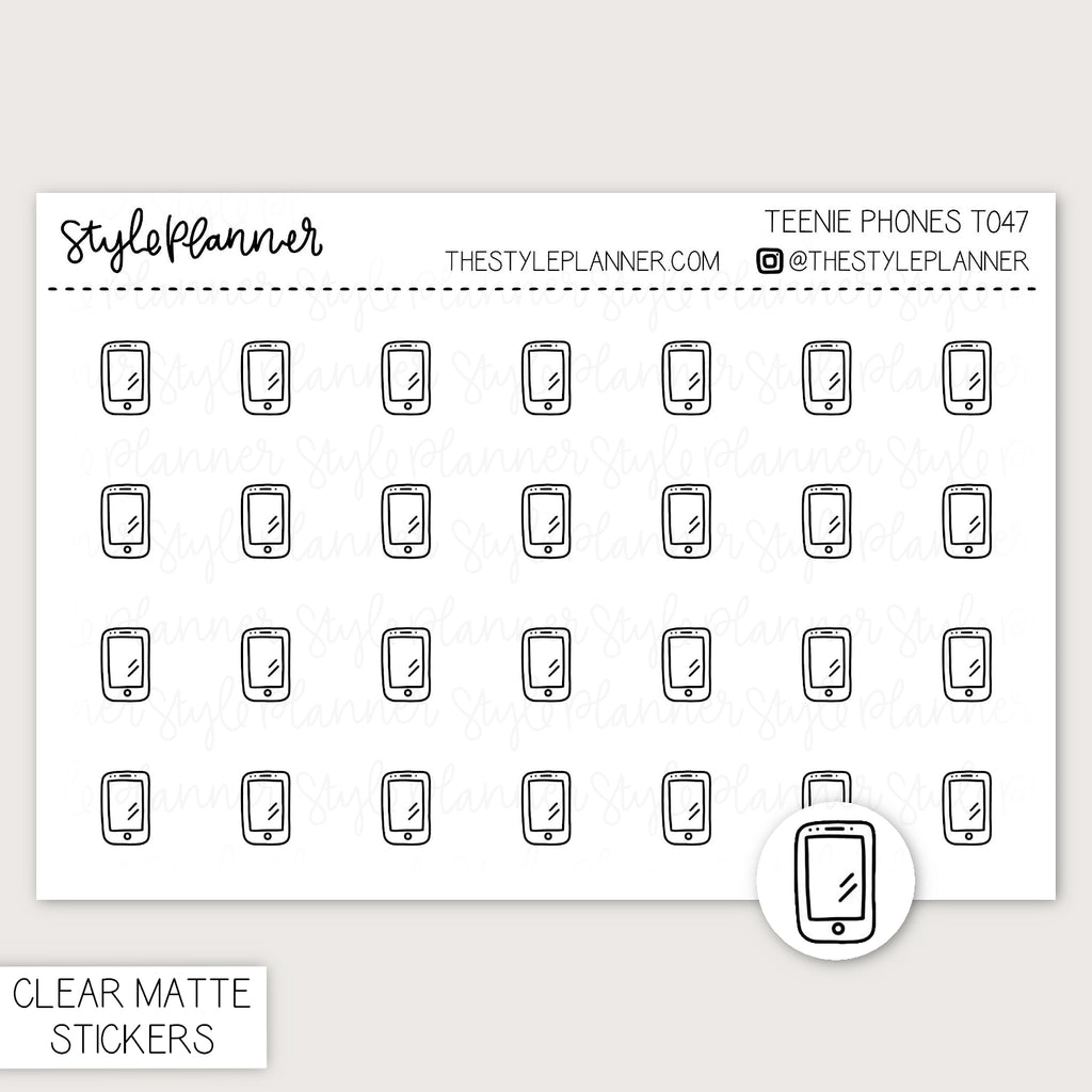Teenie Phones | Minimal Clear Matte Stickers