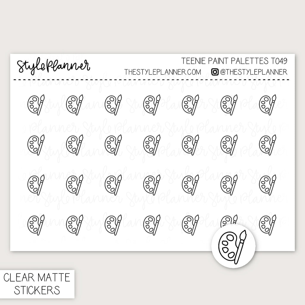 Teenie Paint Palette | Minimal Clear Matte Stickers