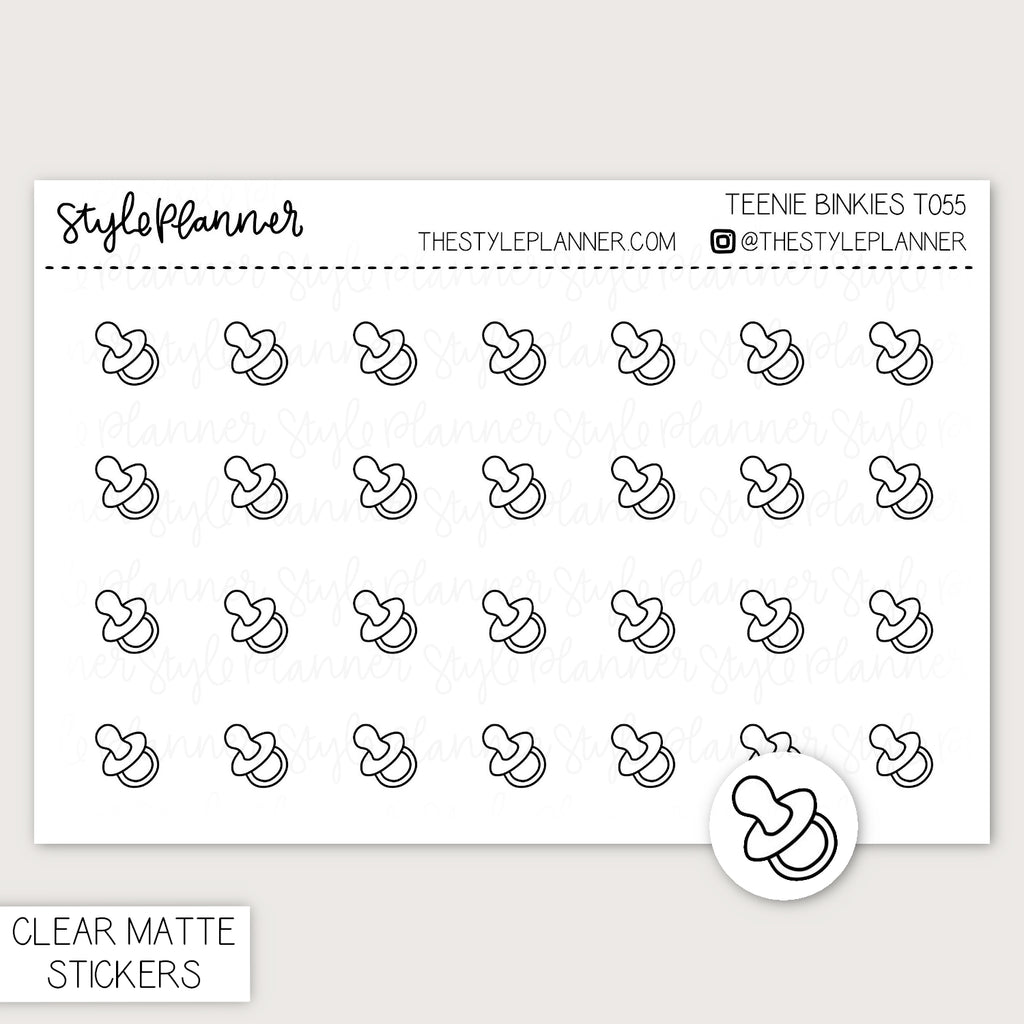 Teenie Binkies | Minimal Clear Matte Stickers