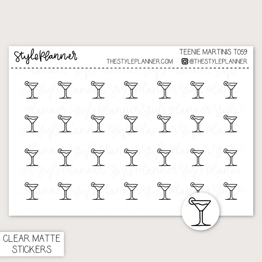 Teenie Martinis | Minimal Clear Matte Stickers