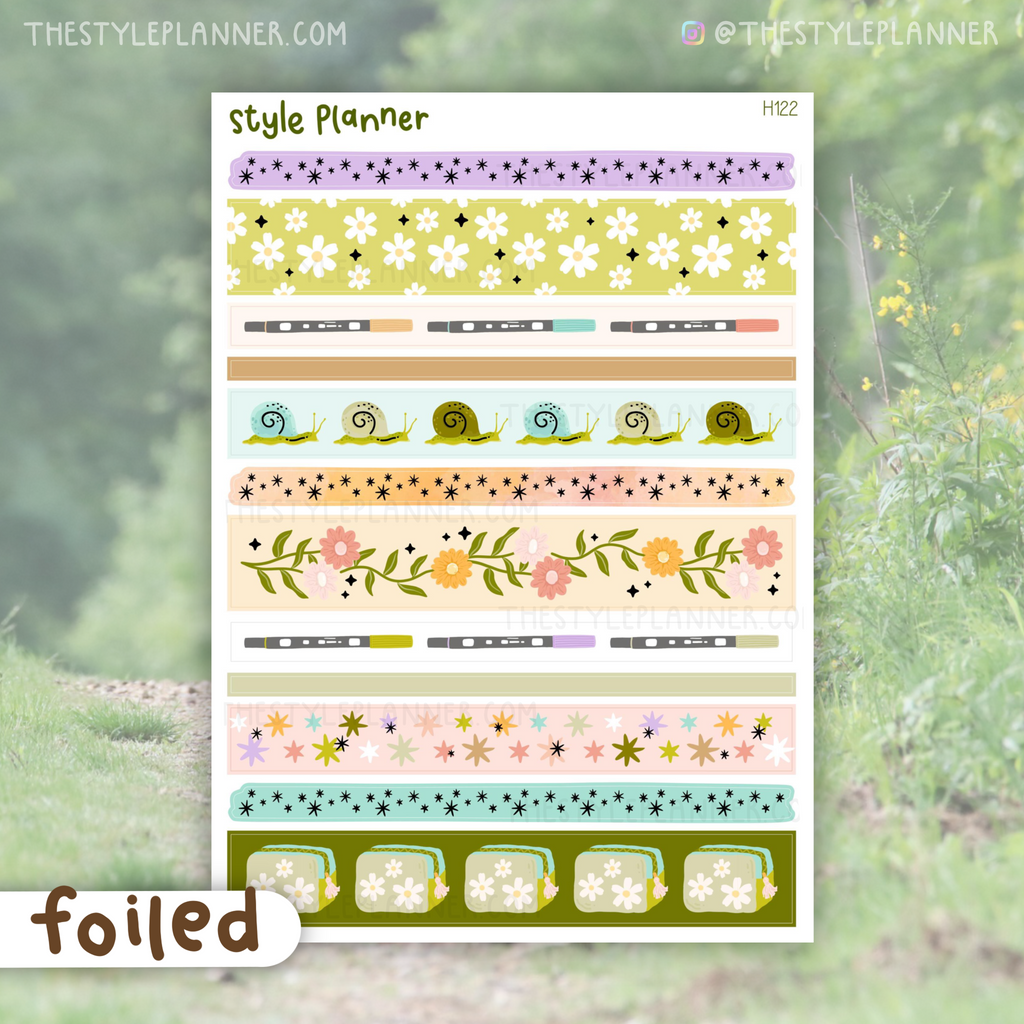 Cottage B6 Washi Stickers With Gold Foil