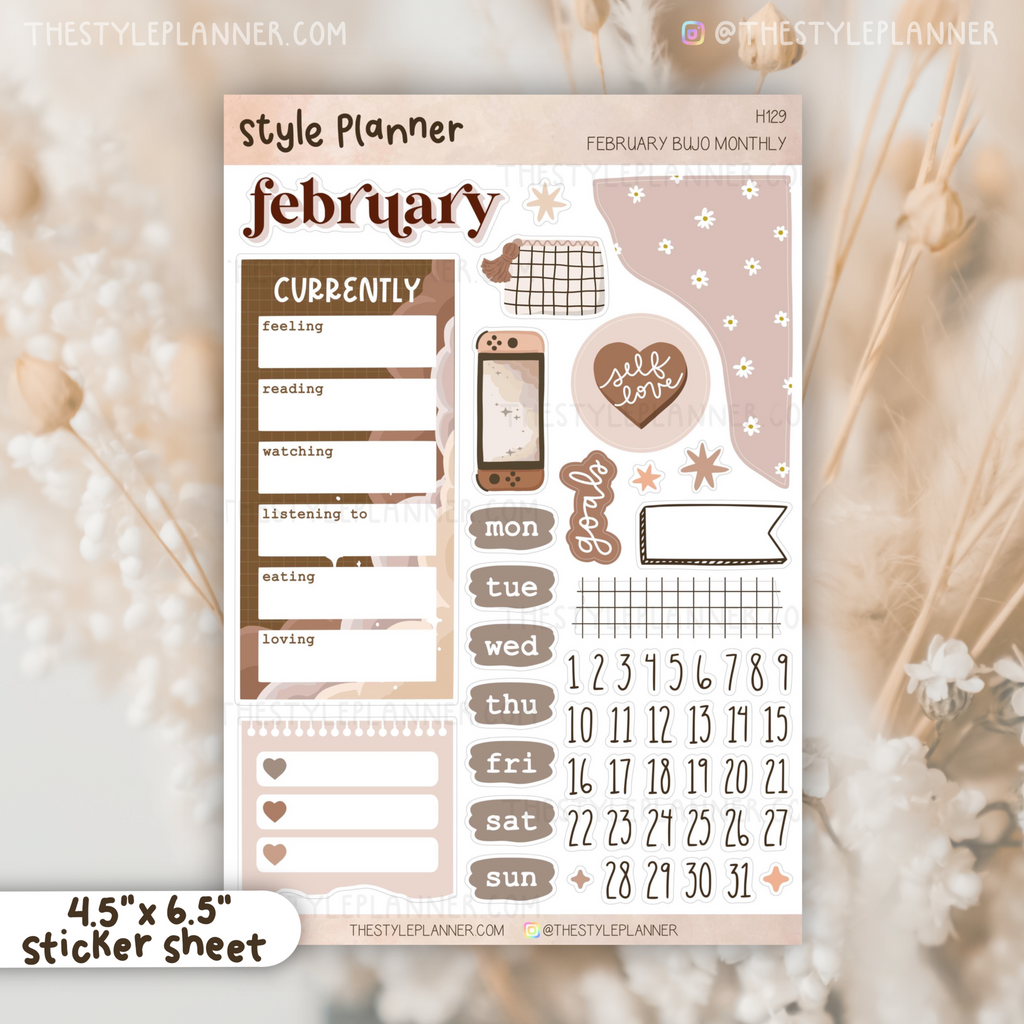 February Bujo Monthly Sticker Kit