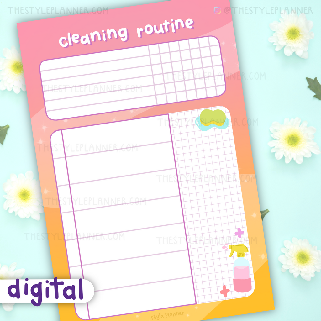 DIGITAL Cleaning Routine Chart