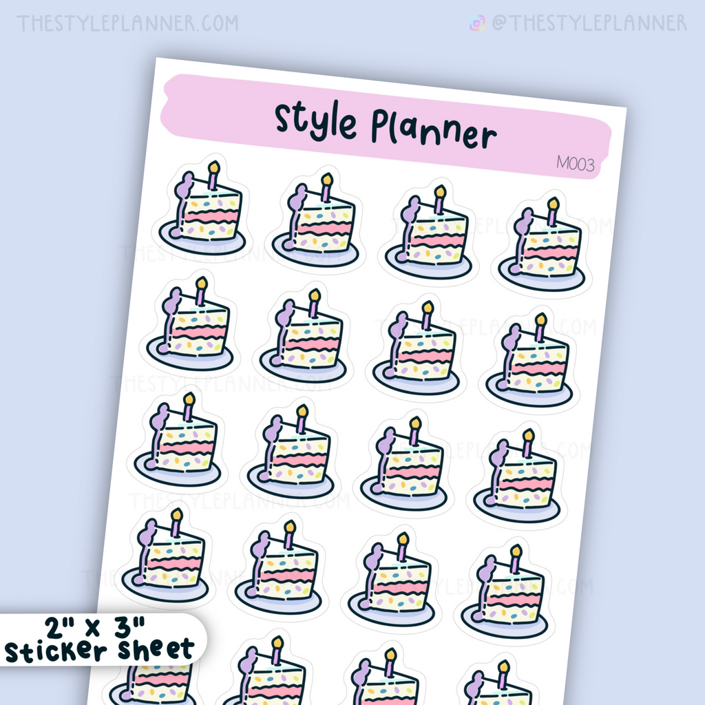Mini Birthday Cake Stickers