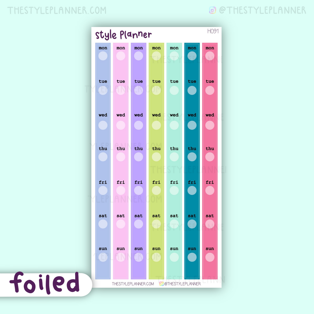 Hobo Weeks Date Cover Strips | Stationery With Holo Foil