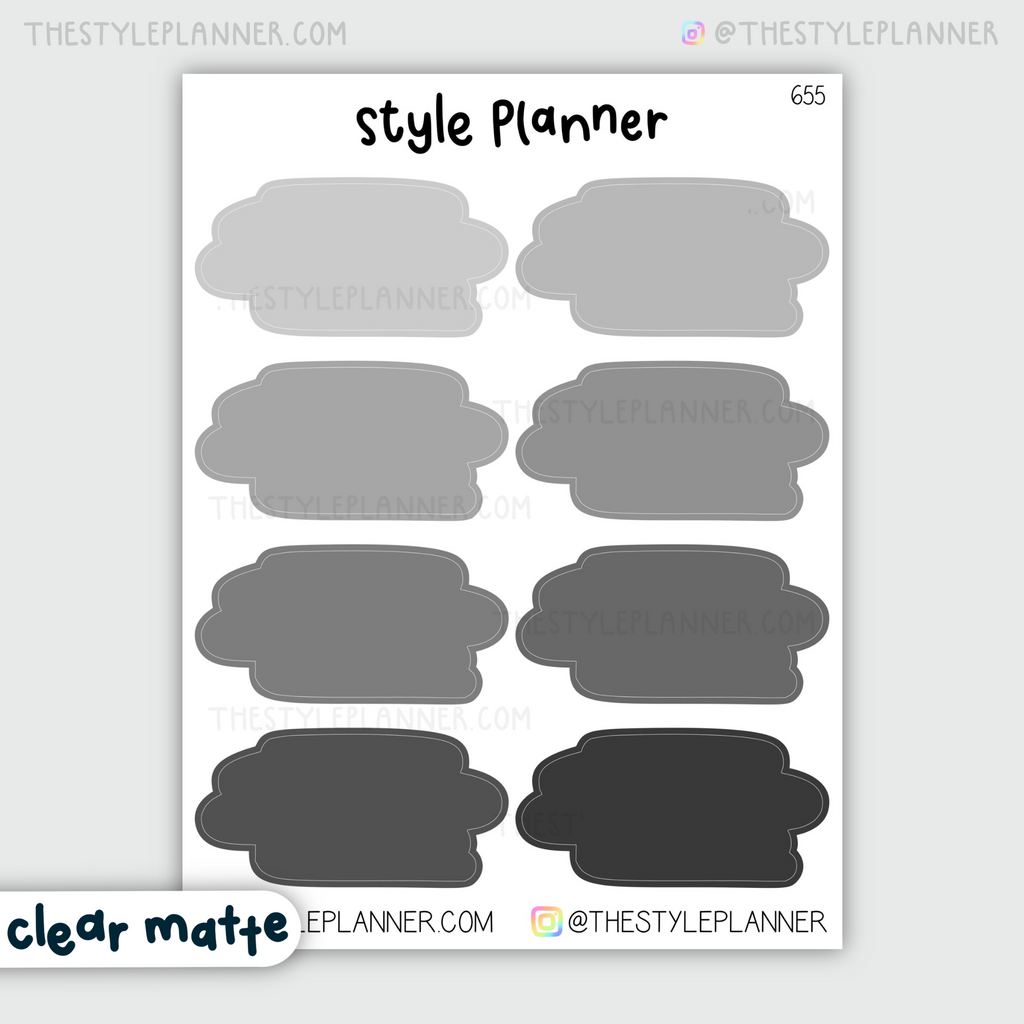 Monochrome Clear Matte Collection Stickers