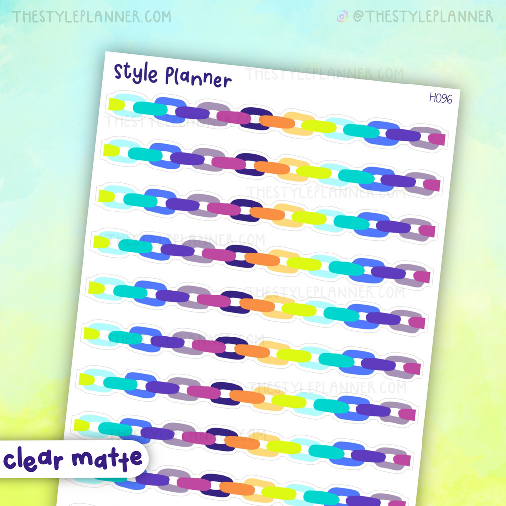 Creepy Cute Rainbow Chain Stickers | Clear Matte