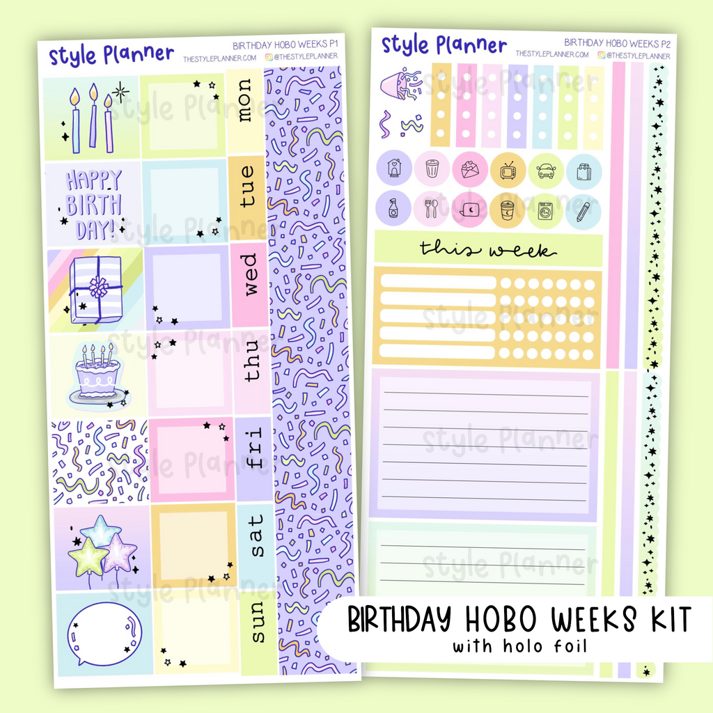 Birthday Hobo Weeks Kit With Holo Foil