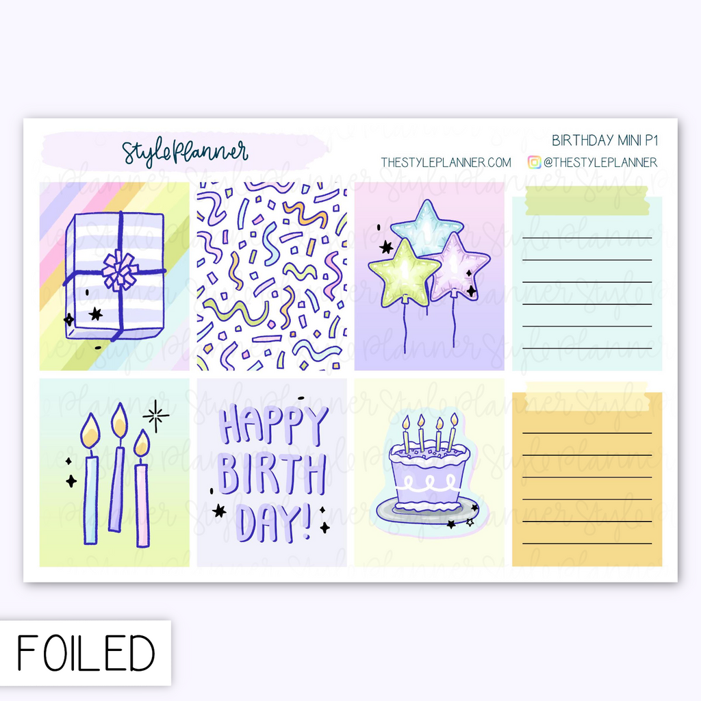 Birthday Mini Kit (Standard Sizing) With Holo Foil