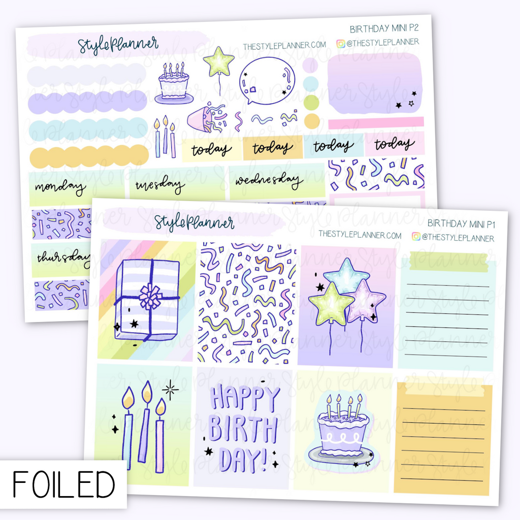 Birthday Mini Kit (Standard Sizing) With Holo Foil
