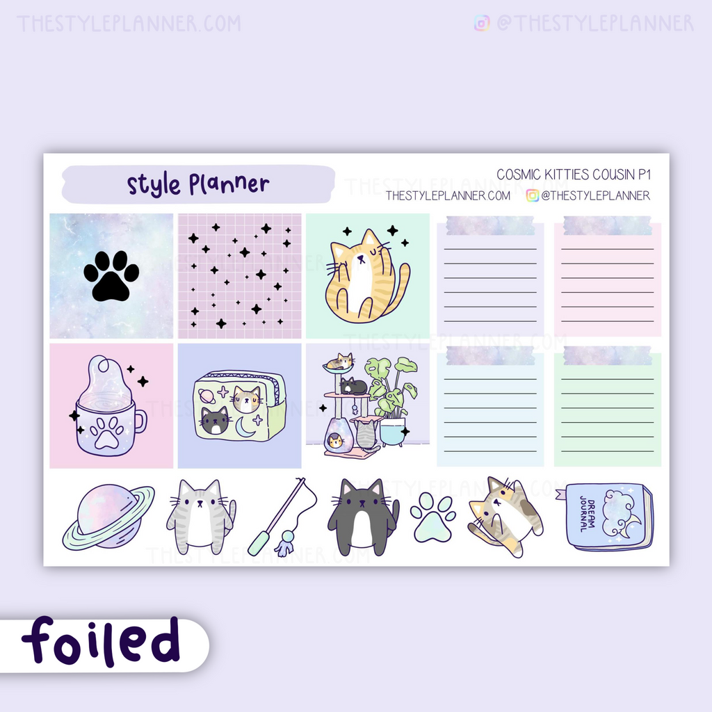 Cosmic Kitties Hobo Cousin Sticker Kit With Holo Foil