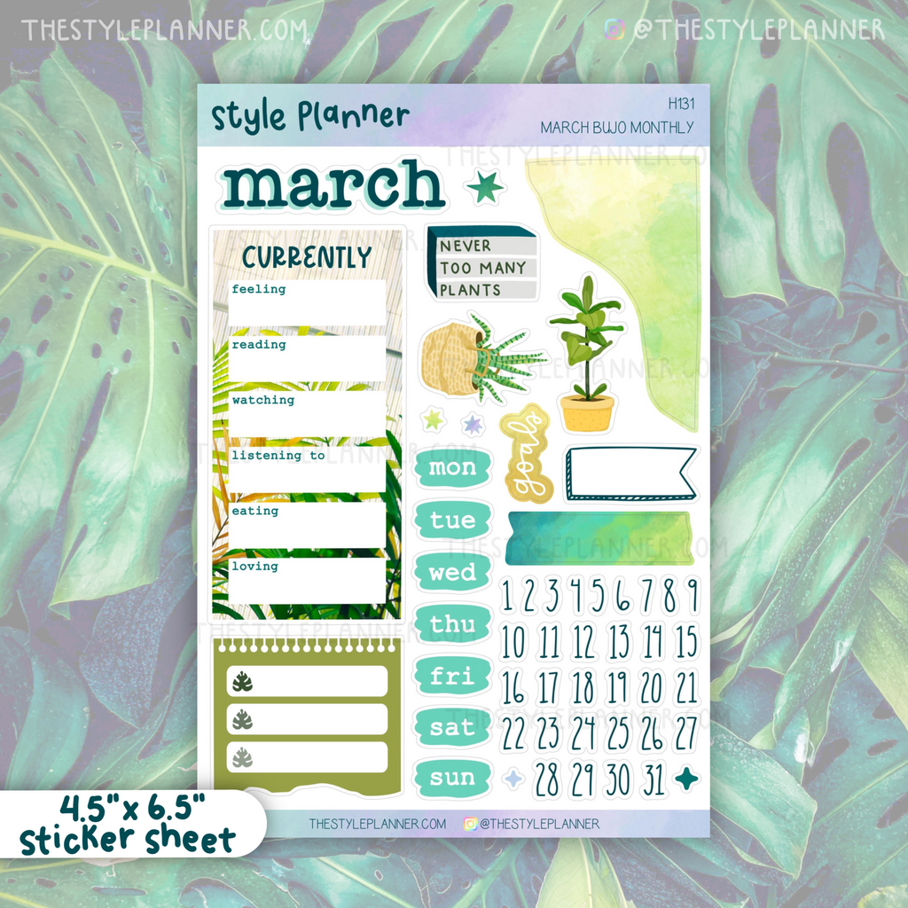 March Bujo Monthly Sticker Kit