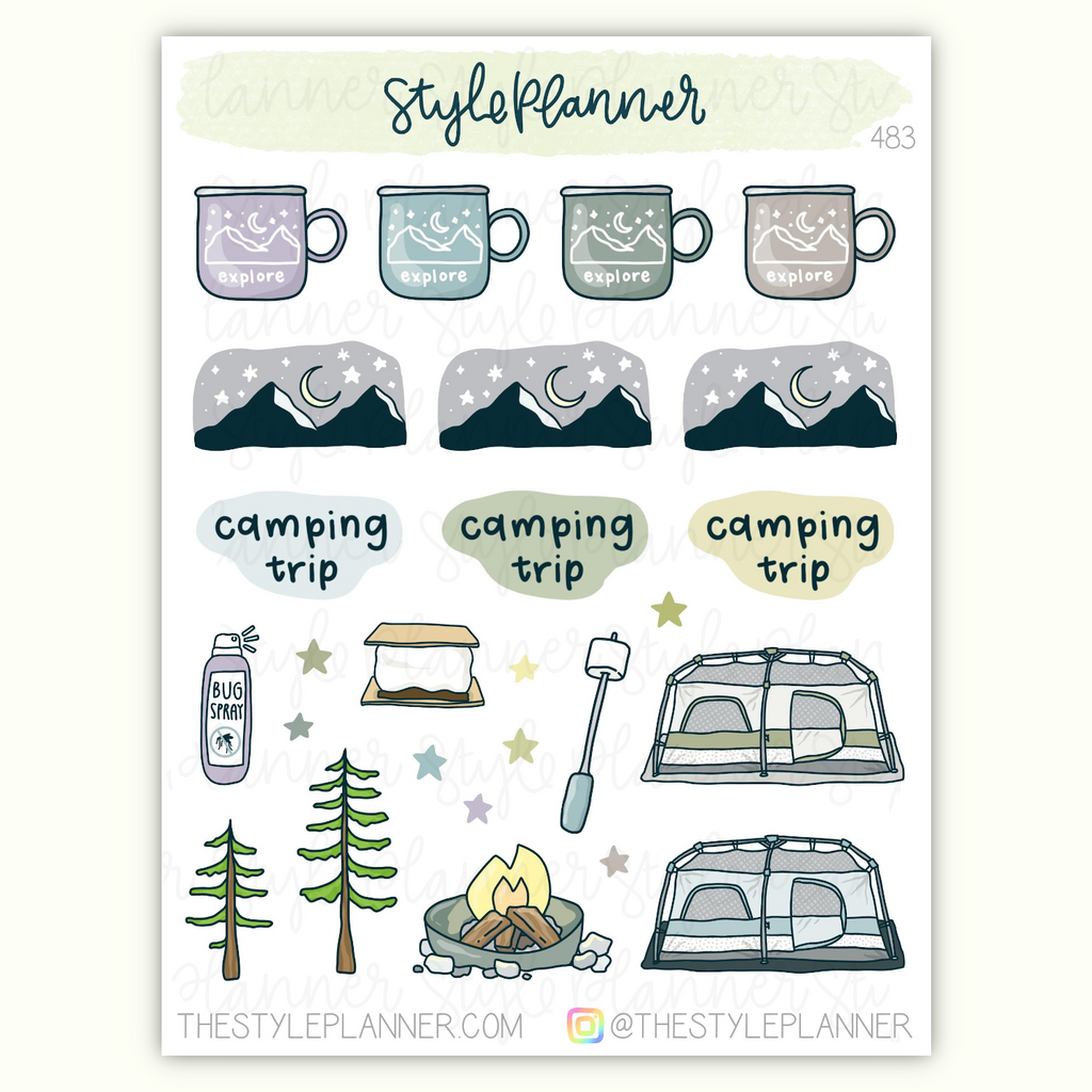 Tent Camping Variety Stickers