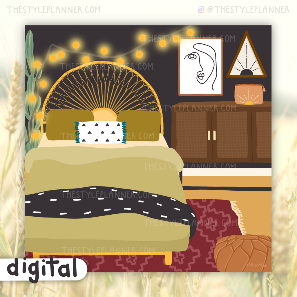 DIGITAL Desert Vibes Bedroom Scene Mini Print