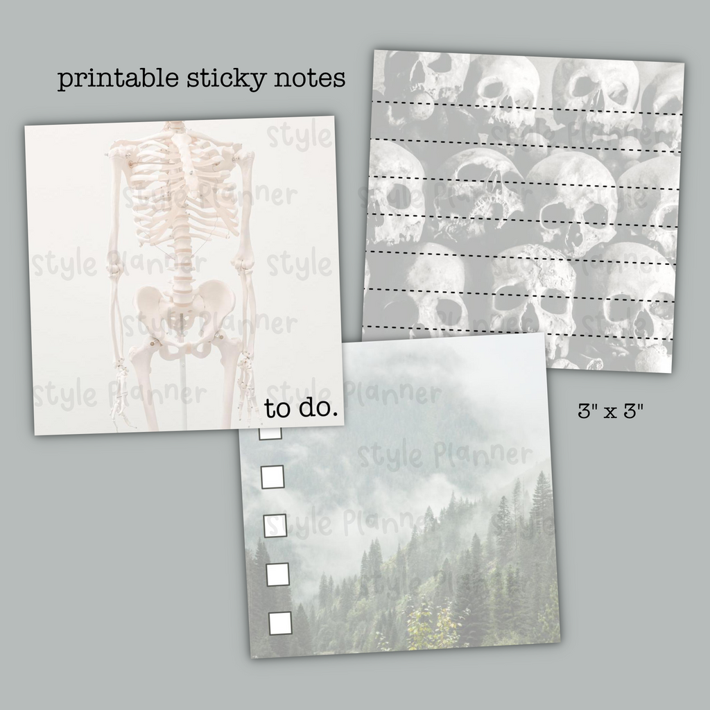Spooky Minimal Printable Sticky Notes