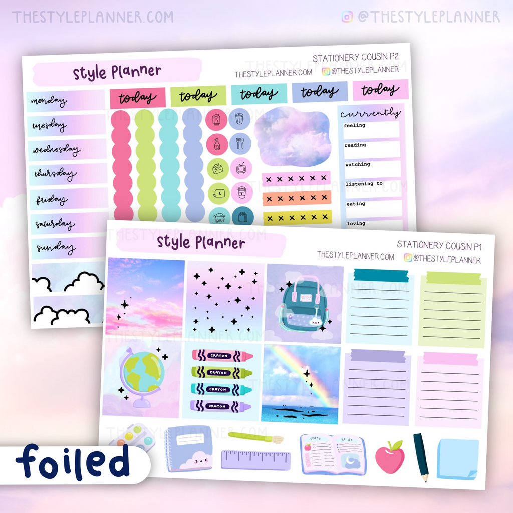 Stationery Hobo Cousin Weekly Sticker Kit With Holo Foil