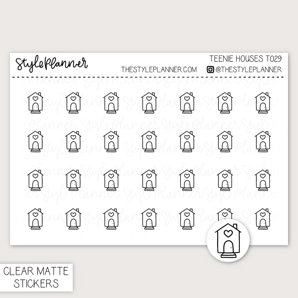 Teenie Houses | Minimal Clear Matte Stickers